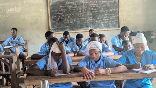 Pupils of Senior Secondary School 2 class at Kankaylay School fully focused during their final exams of the 2024-2025 academic year