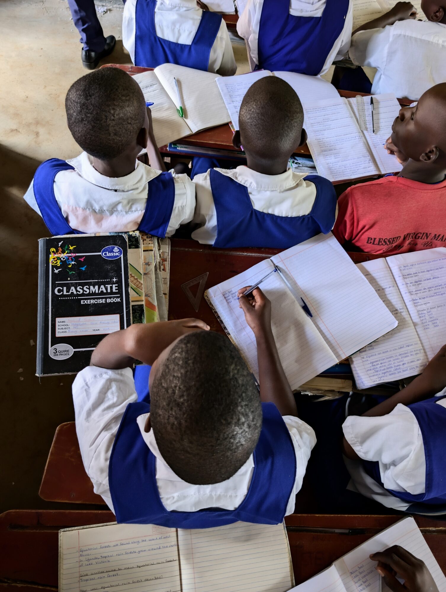Students participate in a class at Mukongoro Rock Primary School. Girls receive guidance and counselling so they can stay in school, while their families are helped to understand that pregnancy does not have to end a girl’s education